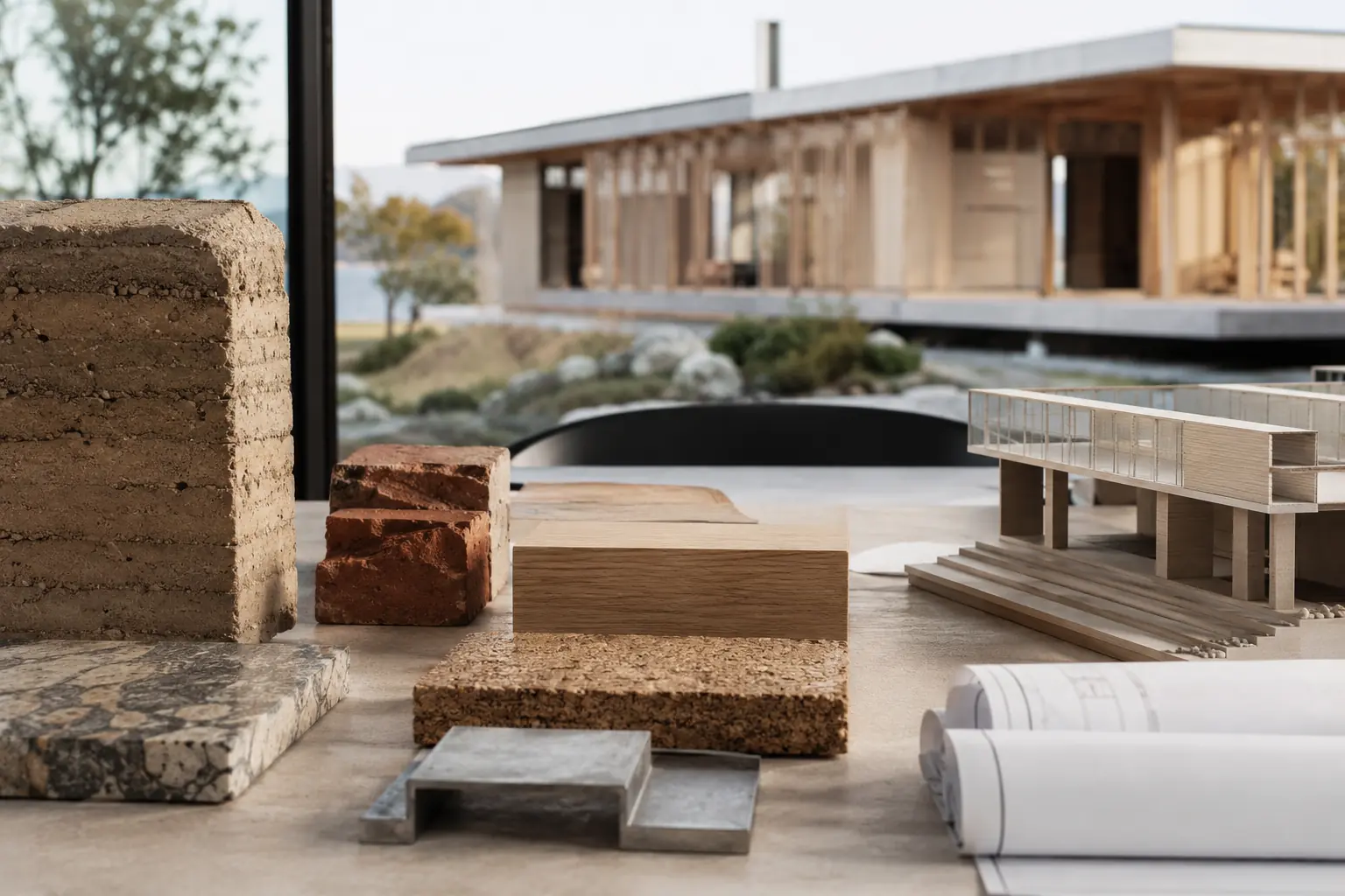 Low carbon architecture materials and model